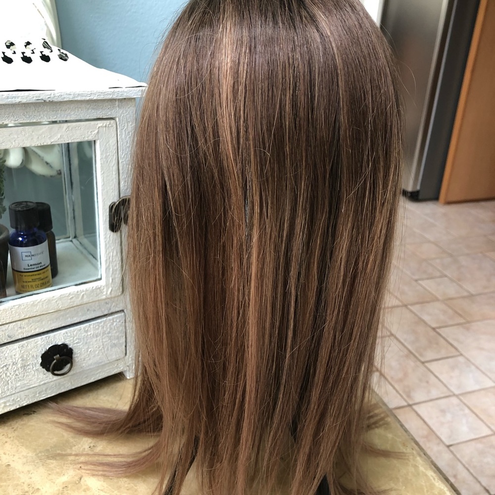 Hidden Crown V-Clip Volumizer Deep Brown/Auburn Highlights NEW